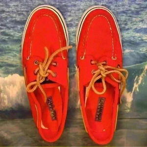 Red Sperry’s Topsider Boat Shoe